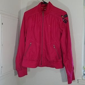 Vintage 90s Puma Pink Track Jacket Zip windbreaker